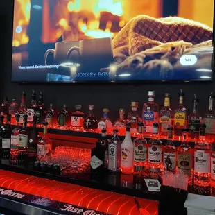 a large television screen