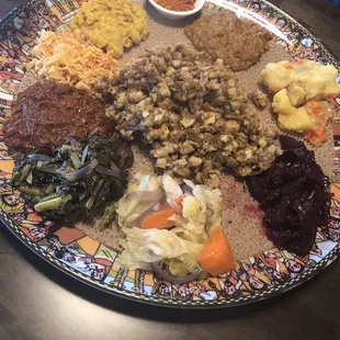 Veggie Combo and fish entree