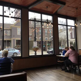 Our view to the street. Tables were quite separated with COVID protocols in place.