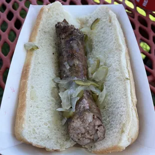 Italian sausage sandwich