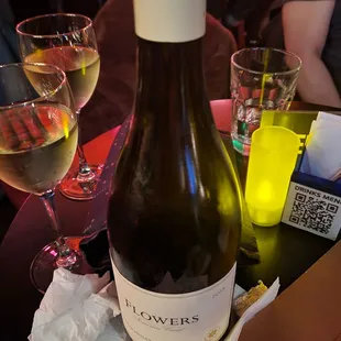 Wine bottles carried include this Sonoma County Chardonnay.
