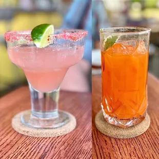 Seasonal watermelon margarita &amp; Bad Bunny cocktail