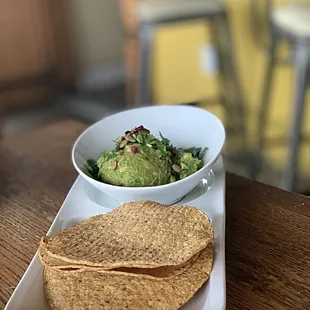 Guacamole  *normally comes with chips. This is the GF option (tostada shells)