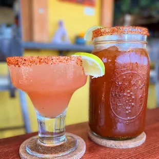 Watermelon margarita &amp; Michelada