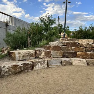 Rock seats in picnic area