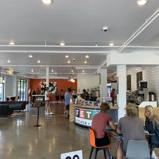 people eating at the counter