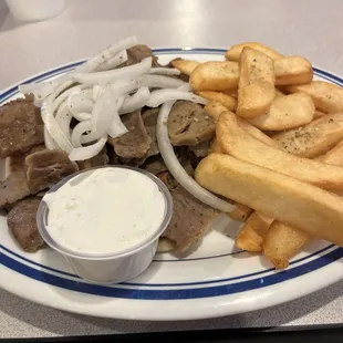 Gyro Combo - no tomato and sauce on the side