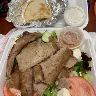 Greek salad with gyro meat - to go order