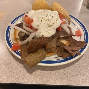 Gyro with Greek potato.