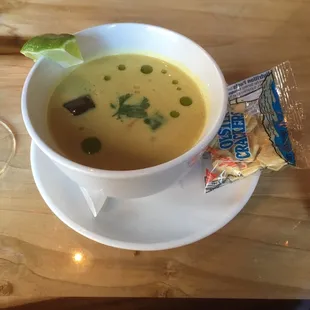 Curry chicken coconut soup! Flavorful!