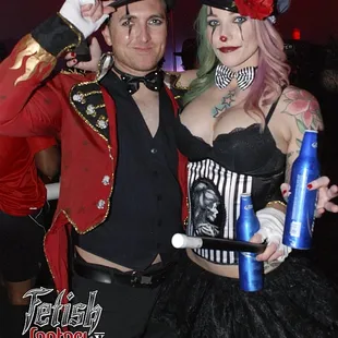 two people dressed in costumes