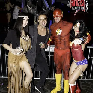 a group of people dressed in costumes