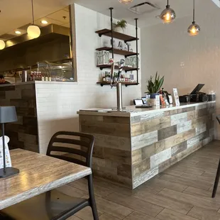 a view of the dining area