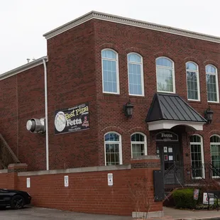 the front of the building