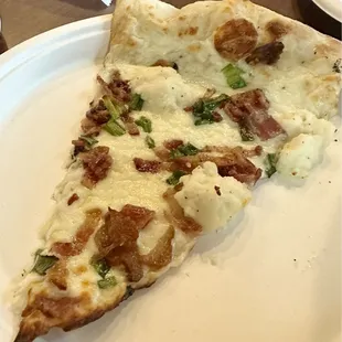 Mashed Potato, Bacon, and Scallion Pizza