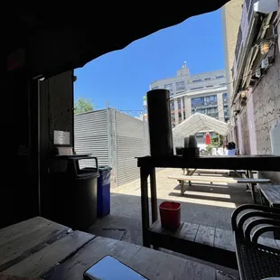 Indoor outdoor seating