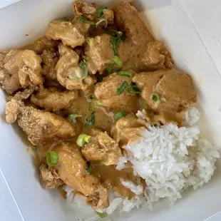 Crispy paneang chicken