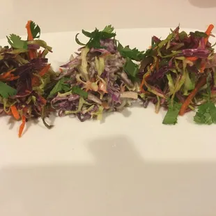 Trio of coleslaw