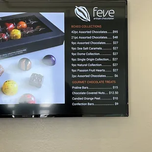 chocolates on display