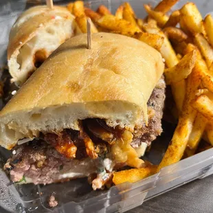 FEZ Burger with Spicy Harissa Fries