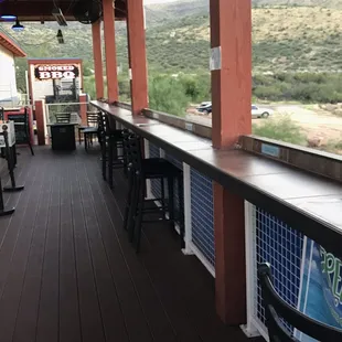 More outdoor seating, great views, comfortable!