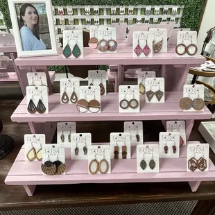 Unique wood earrings