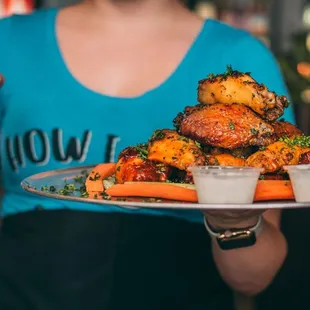 chicken wings and fried chicken, food
