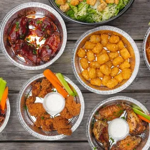 chicken wings and fried chicken, food