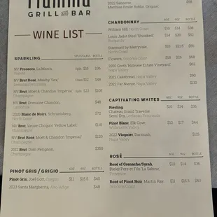 New wine list July 2, 2024