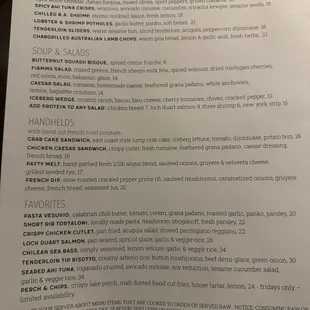 Menu post remodel