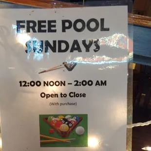 Free pool Sundays