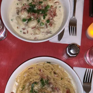 Gnocchi with Bacon and Green Peas