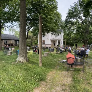 Usually has a food truck, brown building is their larger main tap room and the farmhouse is another smaller tap room with an Airbnb.
