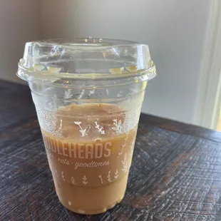 a cup of coffee on a table