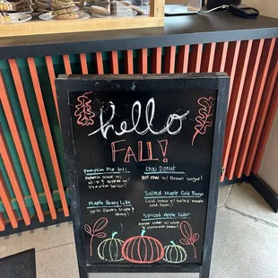 Seasonal menu - Fall edition
