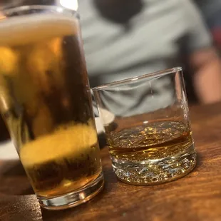 a glass of beer and a glass of beer