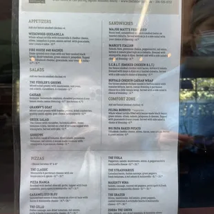 Food menu