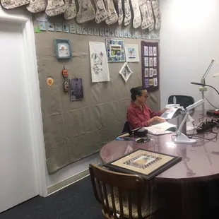 The classroom, showing the one person who was not camera-shy