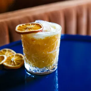 a glass of orange juice