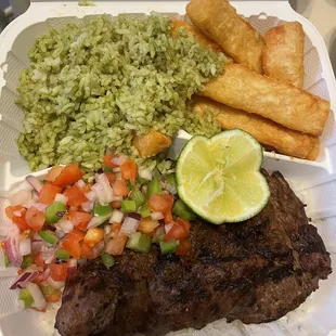Carne Asada ($20) with cilantro rice and fried yucca
