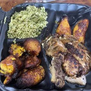 Quarter dark chicken with two sides