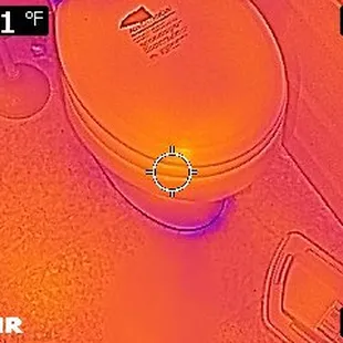 leaky toilet with failed wax ring shown infrared
