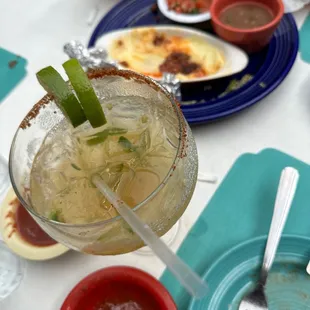 Spicy Marg and Queso Fundido