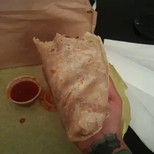 I couldn't finish the burrito in one sitting it was  enormous and delish!