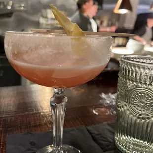 Craft cocktail created just for me by bartender, Courtney!