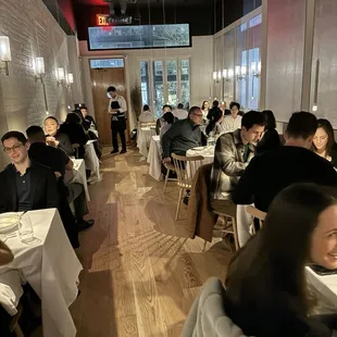 Front of the restaurant on a Saturday night
