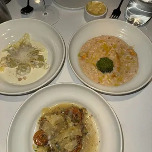 Butternut Squash Rillette, Eggplant Tortellini &amp; Squash Blossom Risotto