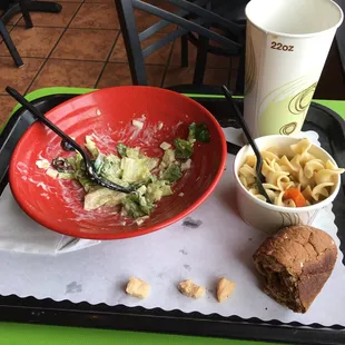 Soup, salad, and roll. All nasty.