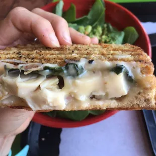 The paninis are cheesy!