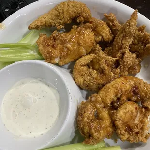 Chicken strips and celery